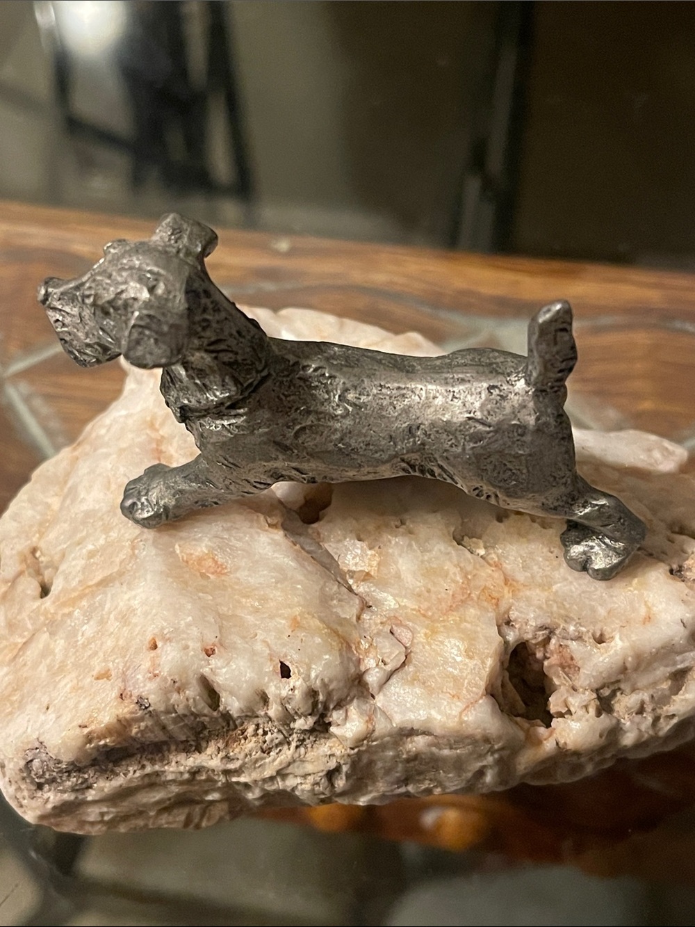 Pewter Philip Kraczkowski Walking Silver Dog Figurine